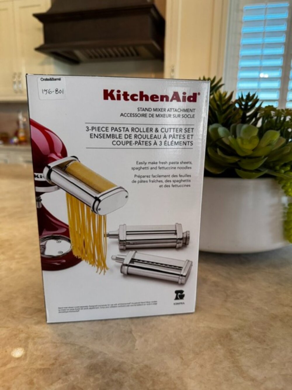 NEW KitchenAid 3-Piece Pasta Roller & Cutter Set Stand Mixer Attachment